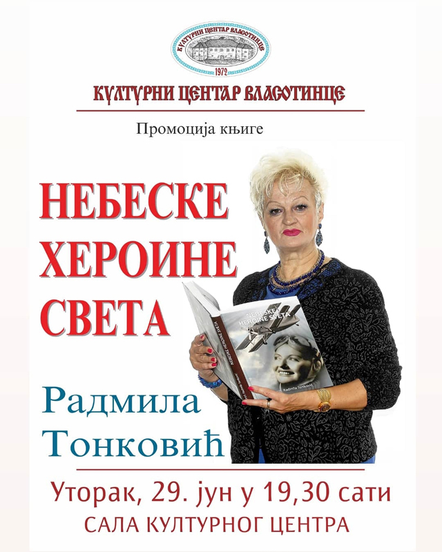 RADMILA TONKOVIĆ: „Nebeske heroine sveta“, promocija u Kulturnom centru