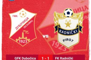 PRVO KOLO SRPSKE LIGE: Dubočica (Leskovac) – Radnički (Pirot) 1:1