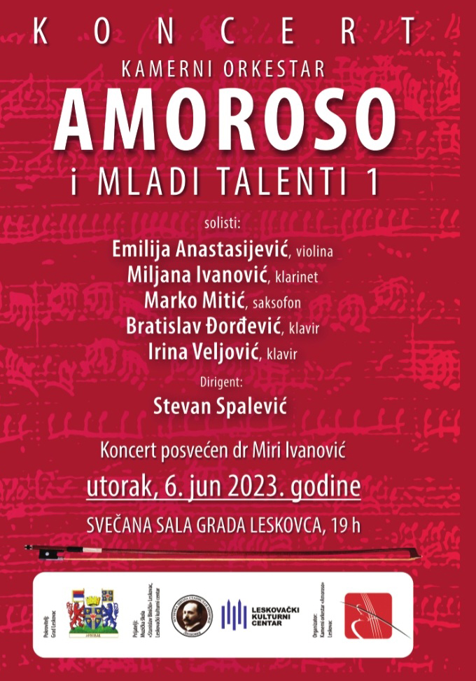 „AMOROSO I MLADI TALENTI“ 6. juna u svečanoj sali Grada Leskovca
