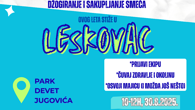 Tim 42: Poziv sugrađanima da se prijave na jedinstveni takmičarski događaj “Plogging na leskovački način” Tim 42: Poziv sugrađanima da se prijave na jedinstveni takmičarski događaj “Plogging na leskovački način”