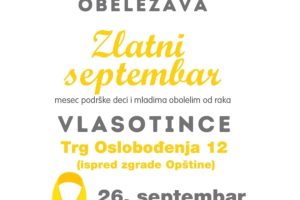 Vlasotince: Septembar – mesec podrške deci i mladima obolelim od raka