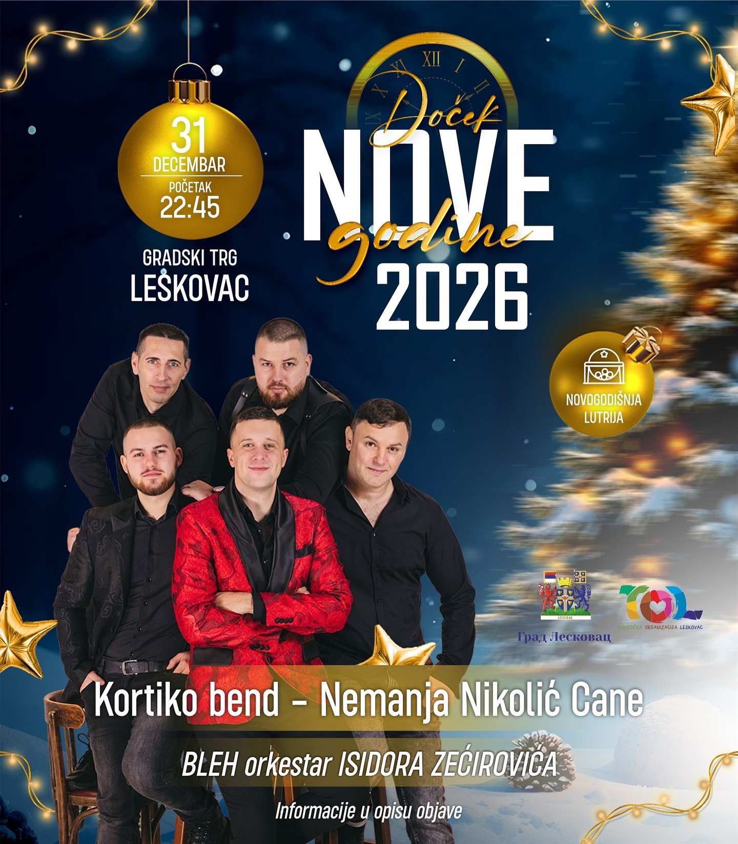 Leskovac: Doček Nove godine na Gradskom trgu uz vatromet, čaj, kuvano vino i grejanu rakiju