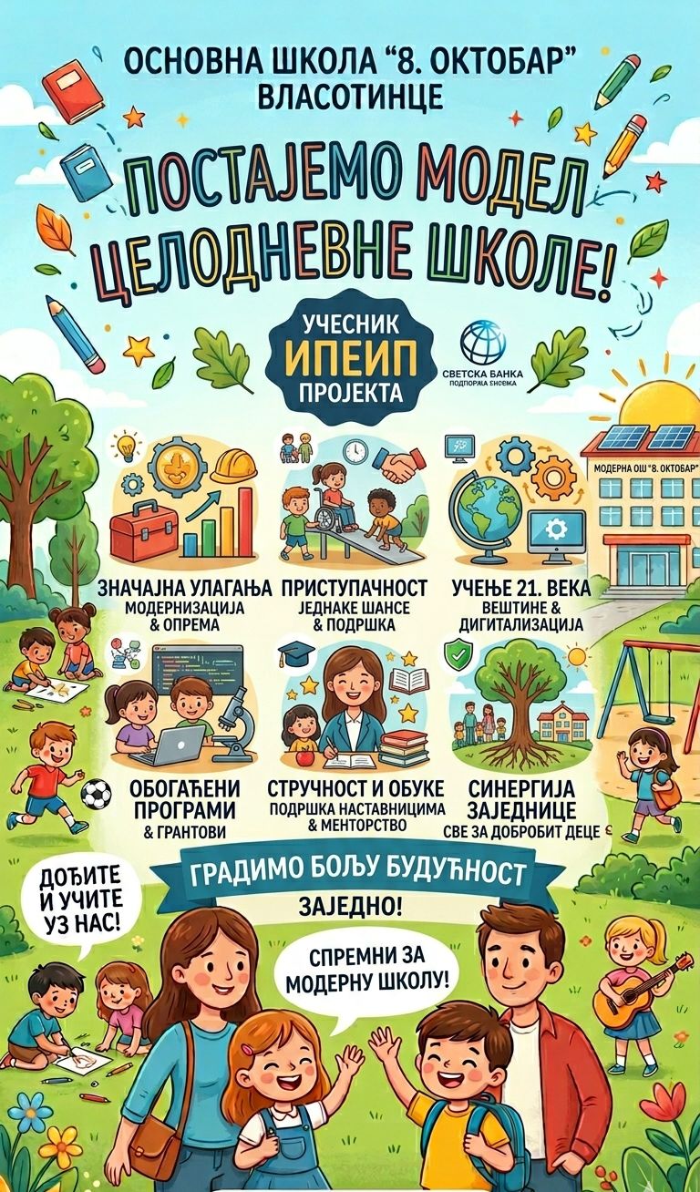 Vlasotince: OŠ Osmi oktobar“ postaje deo IPEIP projekta Vlasotince: OŠ Osmi oktobar“ postaje deo IPEIP projekta