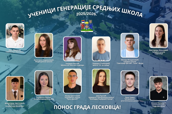 Leskovac: Učenici generacije 2026. godine na led ekranima i svetlećim bilbordima širom grada